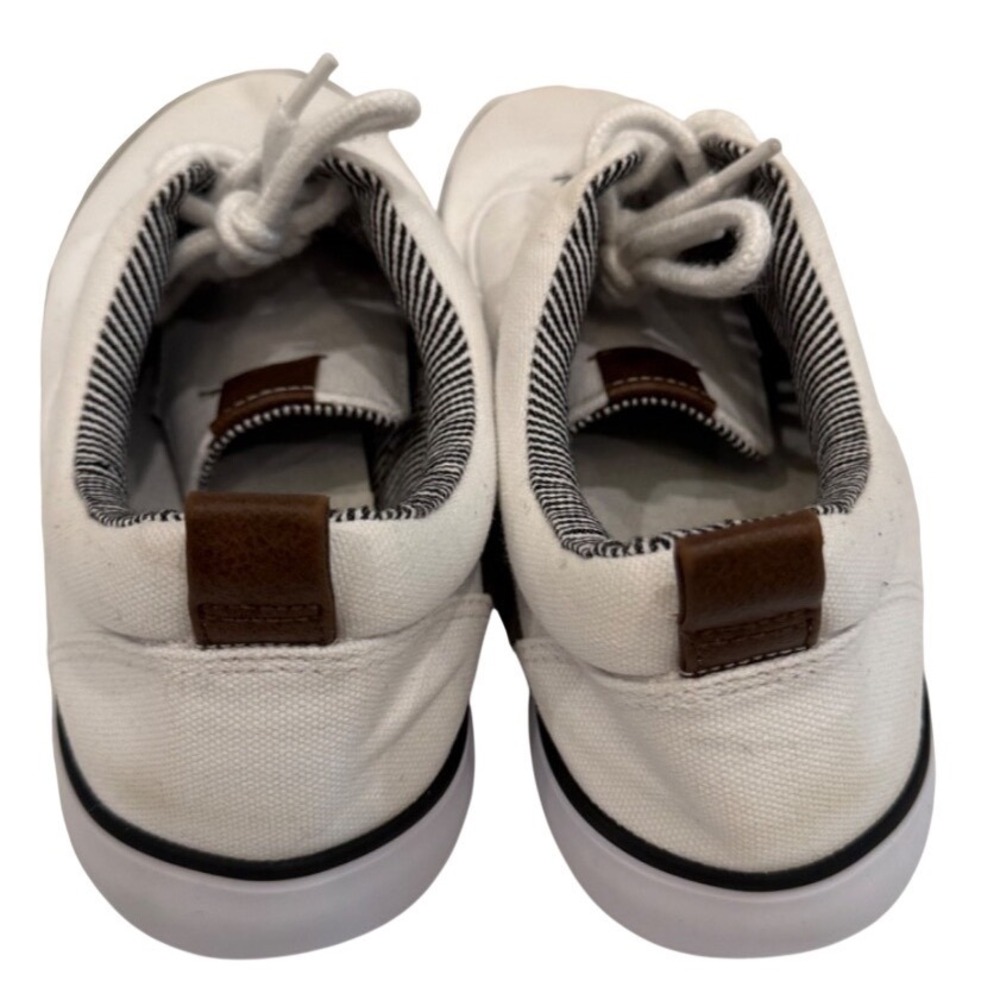 Goodfellow & Co Mens Brady White Canvas Lace Up Low Top Sneaker Shoe Size 8 - Picture 4 of 8